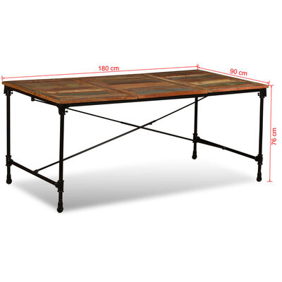 vidaXL Jedilna miza trden predelan les 180 cm
