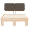 vidaXL Posteljni okvir z oblazinjenim vzglavjem Taupe 120 x 200 cm