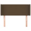 vidaXL Vzglavje z u&scaron;esi temno rjavo 83x16x78/88 cm blago