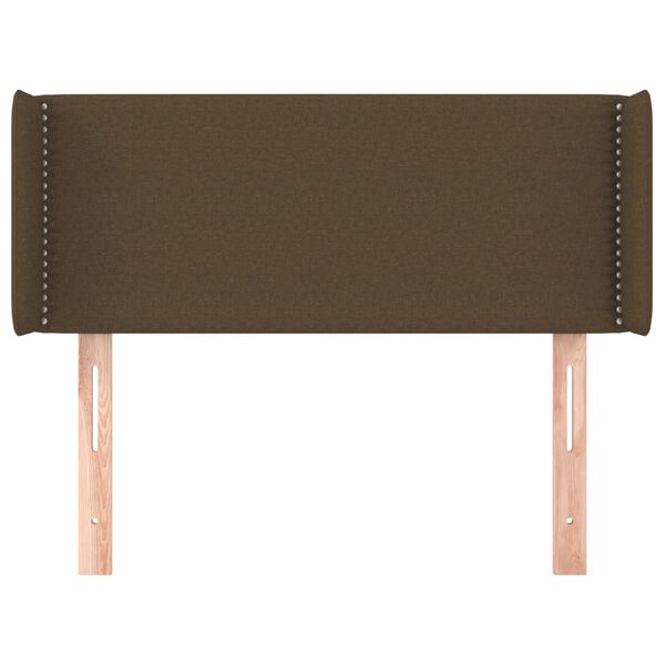 vidaXL Vzglavje z u&scaron;esi temno rjavo 83x16x78/88 cm blago