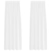 vidaXL Voile zavesa z zavesami 2 pcs Bela 225 x 140 cm Poliester