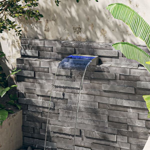 vidaXL Slap za bazen z RGB LED lučmi nerjaveče jeklo 30 cm