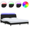vidaXL Posteljni okvir z LED brez vzmetnice črn 180x200 cm blago