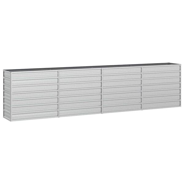 vidaXL Visoka greda 320x40x77 cm pocinkano jeklo srebrna