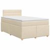 vidaXL Postelja boxspring z vzmetnico Krem 120 x 190 cm Blago