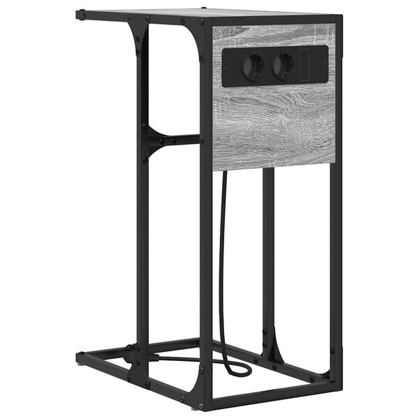 vidaXL Nočna omarica Siva Sonoma 41,5 x 26 x 60,5 cm Konstruiran les