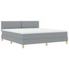 vidaXL LED Box Spring Postelja Svetlo siva 180 x 200 cm blago