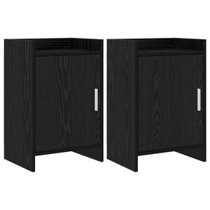 vidaXL Posteljne mize 2 pcs Črni hrast 40 x 30 x 60 cm Inženirski les