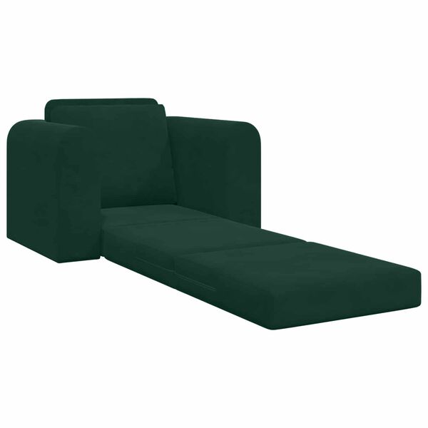 vidaXL Sofa postelja Temno zelena 98 x 71 x 83 cm Žamet
