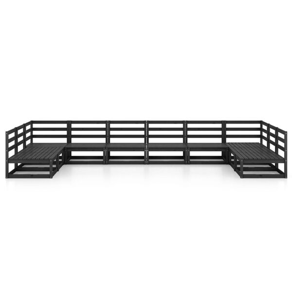 vidaXL Vrtna sedežna garnitura 10-delna trdna borovina