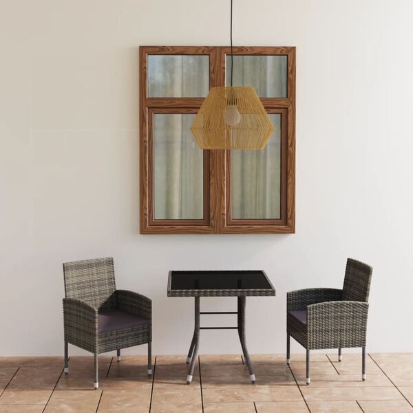 vidaXL Vrtna jedilna garnitura 5-delna poli ratan antracitna