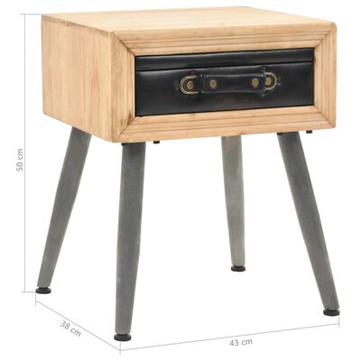 vidaXL Nočna mizica iz trdnega lesa jelke 43x38x50 cm