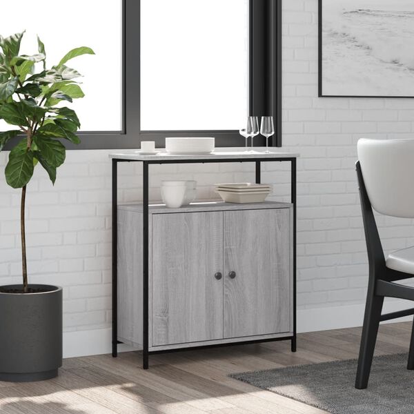 vidaXL Komoda siva sonoma 70x30x80 cm inženirski les