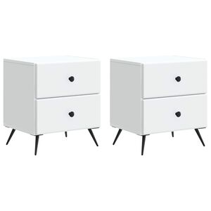 vidaXL Nočna omarica 2 pcs Bela 43 x 34,5 x 47,5 cm Inženirski les