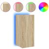 vidaXL Stenska TV omarica z LED lučkami sonoma hrast 30,5x35x70 cm