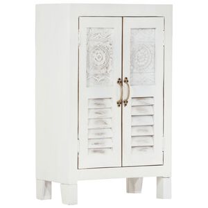 vidaXL Komoda bela 55x30x90 cm trden akacijev les