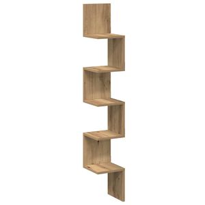 vidaXL Stenska polica artisan hrast 100x15x20 cm inž. les