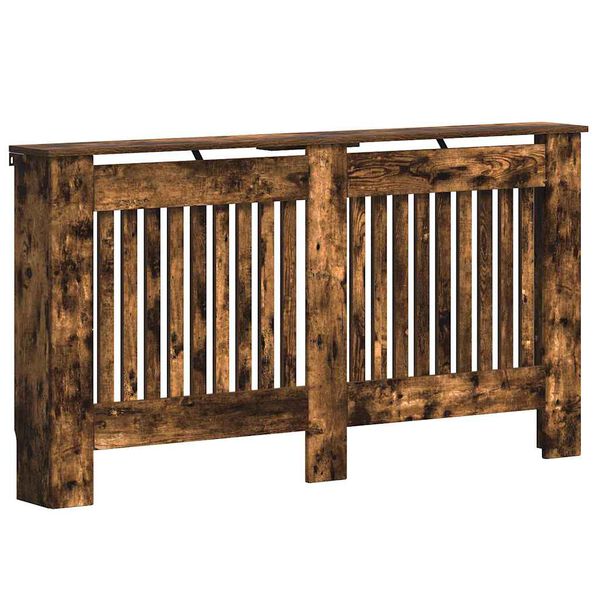 vidaXL Pokrov radiatorja Dimljeni oreh 152 x 19 x 81,5 cm