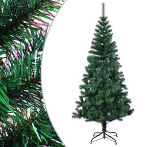 vidaXL Umetna novoletna jelka z mavričnimi konicami zelena 210 cm PVC