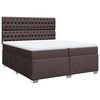 vidaXL Box spring postelja z vzmetnico temno rjav 200x200 cm blago