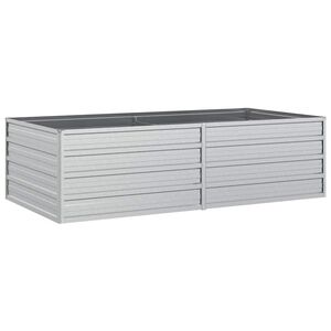 vidaXL Visoka greda 160x80x45 cm pocinkano jeklo srebrna
