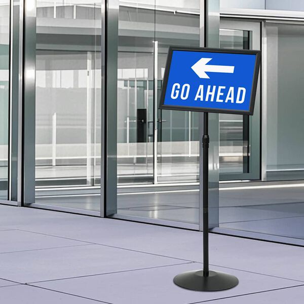 vidaXL Stojalo za plakat Črna a3 Aluminij in PVC