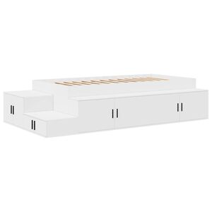 vidaXL Postelja z dodatnim prostorom za shranjevanje Bela 80 cm