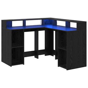 vidaXL Miza Črna Orehovina Inženirski les 130 x 130 x 91 cm