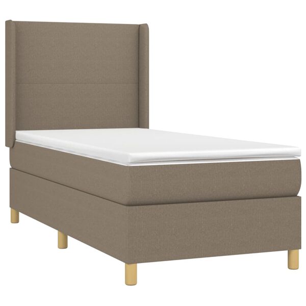 vidaXL Box spring postelja z vzmetnico taupe 80x200 cm blago