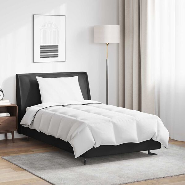 vidaXL Zimska posteljnina z blazino 2 pcs Bela Perje