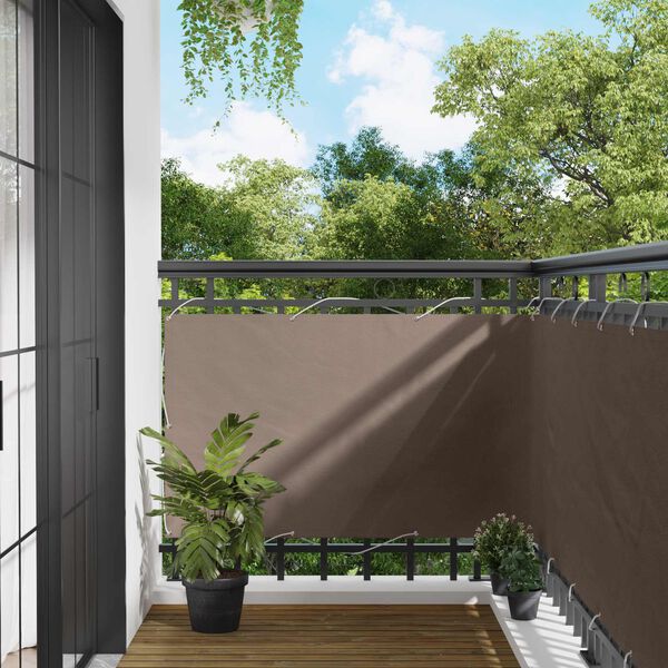 vidaXL Balconska mreža Taupe 100 x 400 cm Oxford tkanina