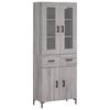 vidaXL Visoka komoda siva sonoma 69,5x34x180 cm inženirski les