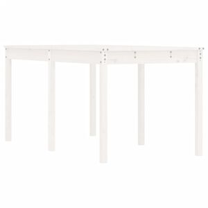 vidaXL Vrtna miza bela 159,5x82,5x76 cm trdna borovina
