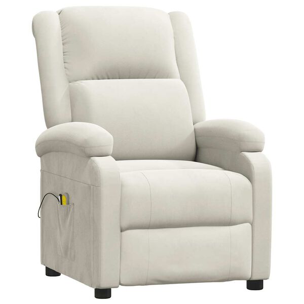 vidaXL Električni masažni stol krem žamet