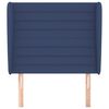 vidaXL Vzglavje z u&scaron;esi modro 103x23x118/128 cm blago