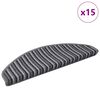 vidaXL Samolepilni stopni&scaron;čni tepihi 15 pcs Siva 65 x 21 x 4 cm