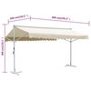 vidaXL Prostostoječa tenda 600x300 cm krem