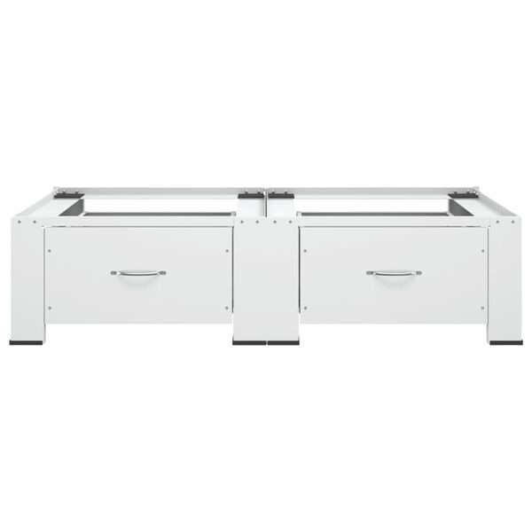 vidaXL Dvojni podstavek za pralni in su&scaron;ilni stroj s predaloma bel