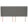 vidaXL Vzglavje z ušesi temno sivo 203x23x118/128 cm blago