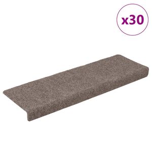 vidaXL Preproge za stopnice samolepilne 30 kosov 65x21x4 cm bež pravokotni rob