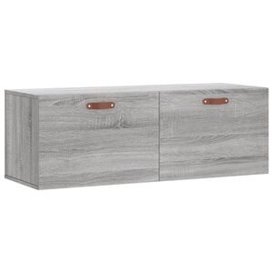 vidaXL Stenska omarica siva sonoma 100x36,5x35 cm inženirski les