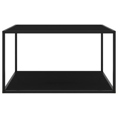 vidaXL Klubska mizica črna s črnim steklom 90x90x50 cm