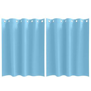 vidaXL Zavese za zatemnitev z obroči 2 kos Svetlo modra 140 x 140 cm