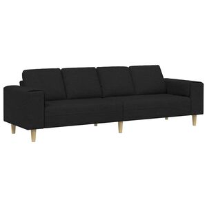vidaXL Dnevna soba kavč Črna 250 x 77 x 76 cm Poliester