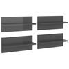 vidaXL Stenske police 4 kosi visok sijaj sive 40x11,5x18 cm