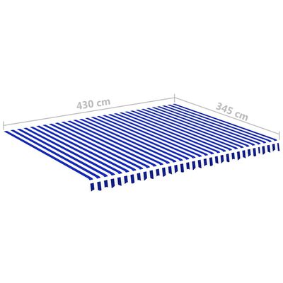 vidaXL Nadomestno blago za tendo modro in belo 4,5x3,5 m