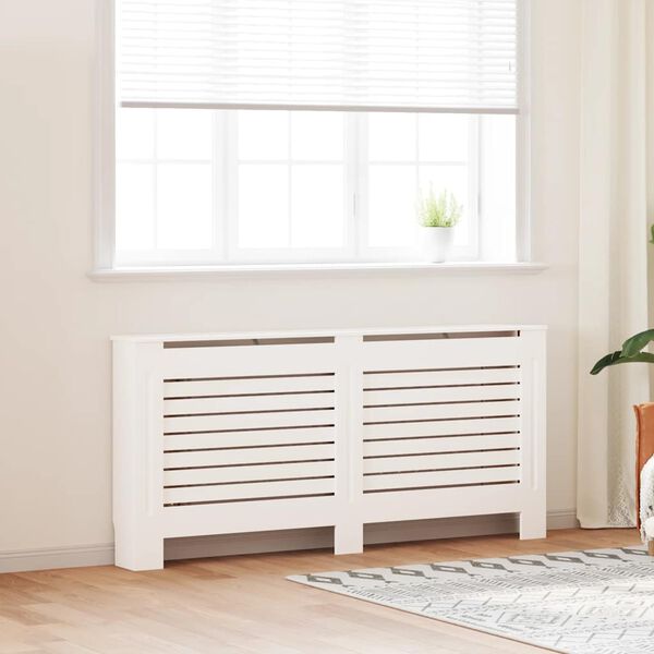 vidaXL Pokrov za radiator bel 172x19x81,5 cm MDF