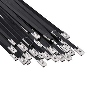 vidaXL Vezalke za kabel 250 kos 4,6 x 600 mm Črna
