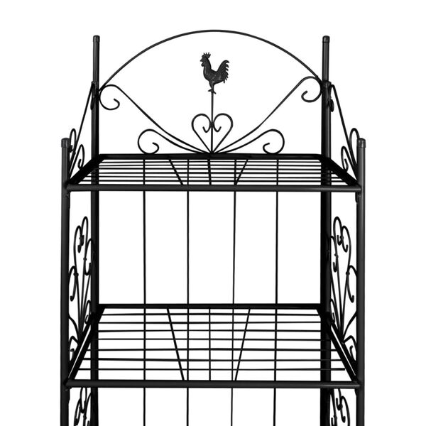 Kvadratno vrtno stojalo s policami za rože Črne barve