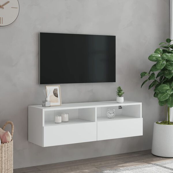 vidaXL Stenska TV omarica bela 100x30x30 cm inženirski les